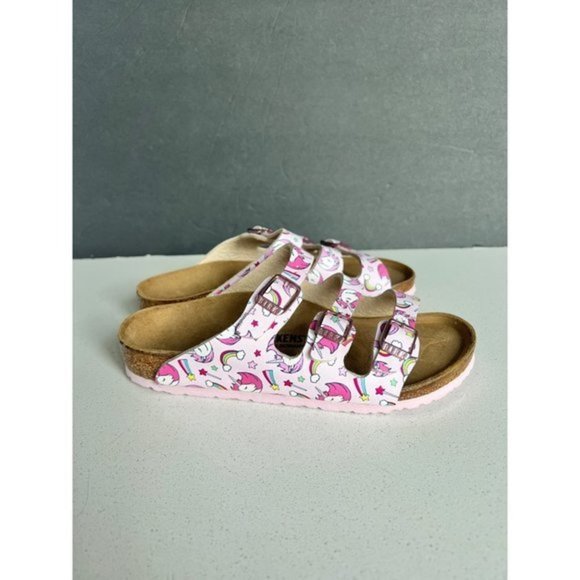 NEW BIRKENSTOCK Florida Kids Birko-Flor FLOWER SLIDE SANDALS SIZE 33 - Picture 2 of 8
